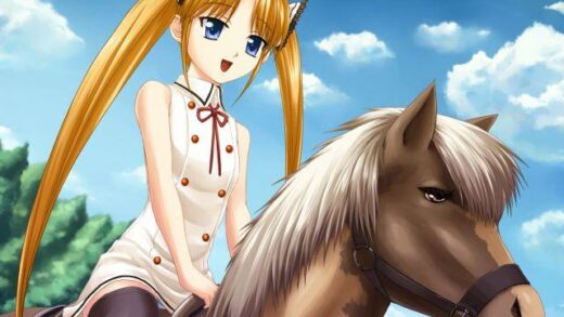 Anime girl on a horse